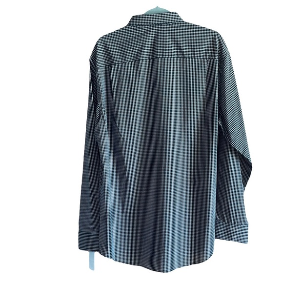 Van Heusen Travelers performance stretch Men's Black and White Checkered Shirt L - Picture 2 of 9